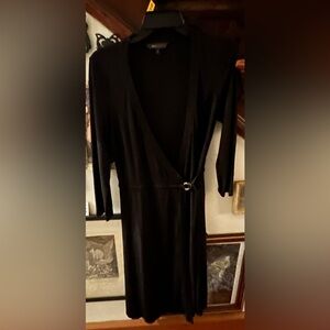 3/$25 BCBG MaxAzria Black Wrap Midi Dress S Long Sleeve